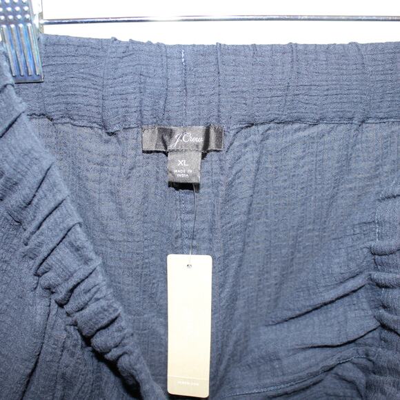 J. Crew 100% Cotton Cropped Pants Size XL Navy Blue NWT - Picture 8 of 9